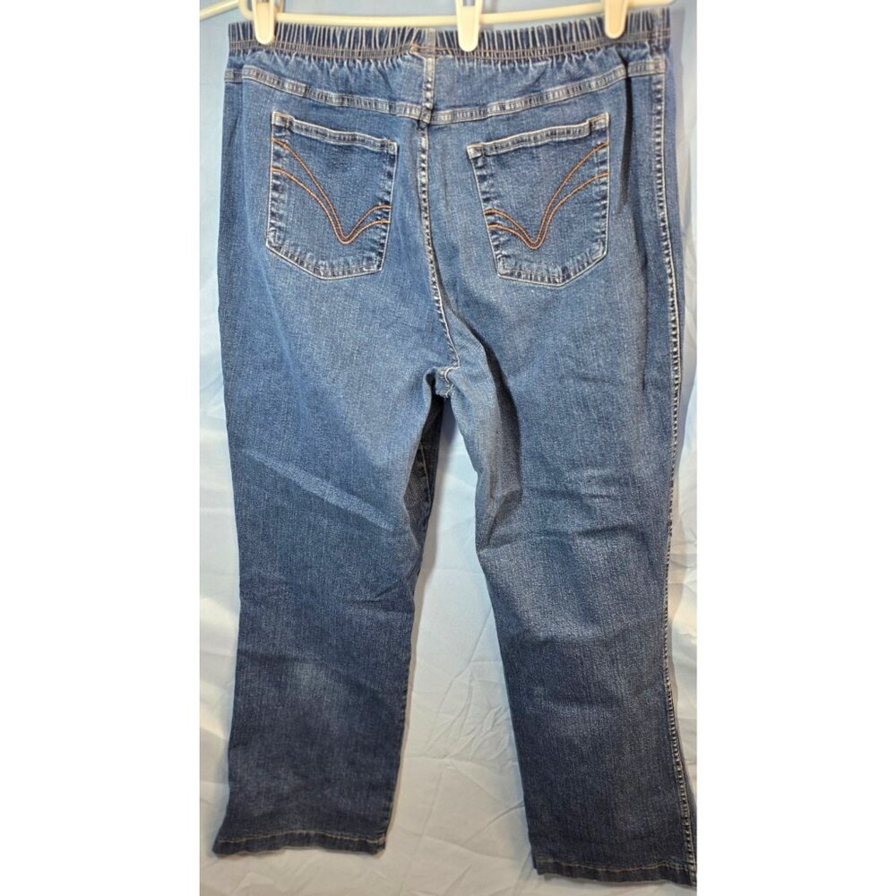 Essentials‎ Jeans Plus-Size 22/24 W 22W 24W 22/24W Elastic Waist Denim Pull On